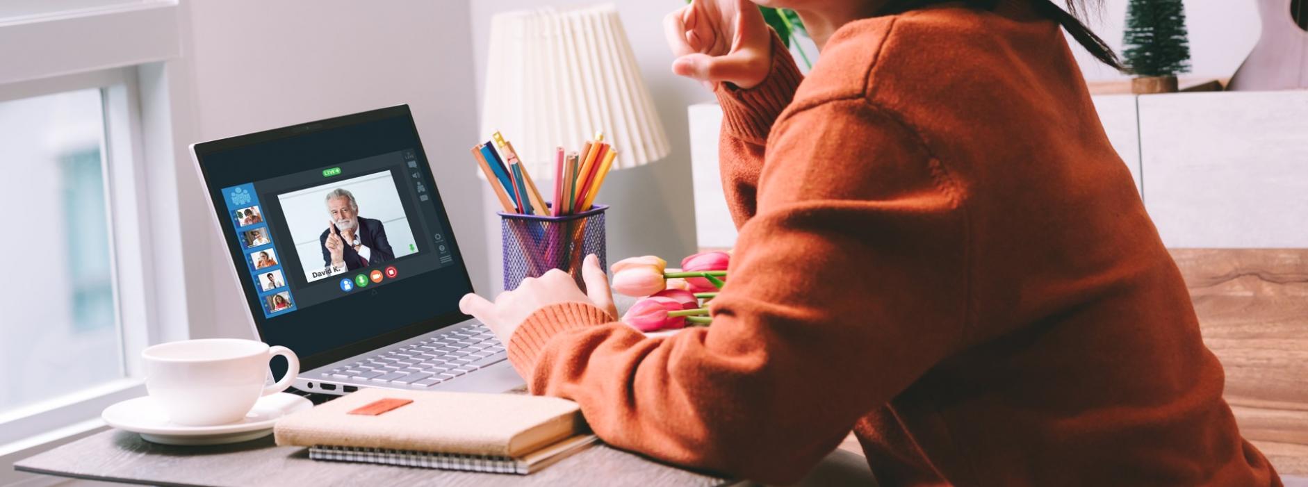 Teilnehmer bei einer interaktiven Online-Lernsitzung zu Geschäftsmodellen